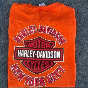 Vintage Harley-Davidson New York City Orange XL T-Shirt Made in USA